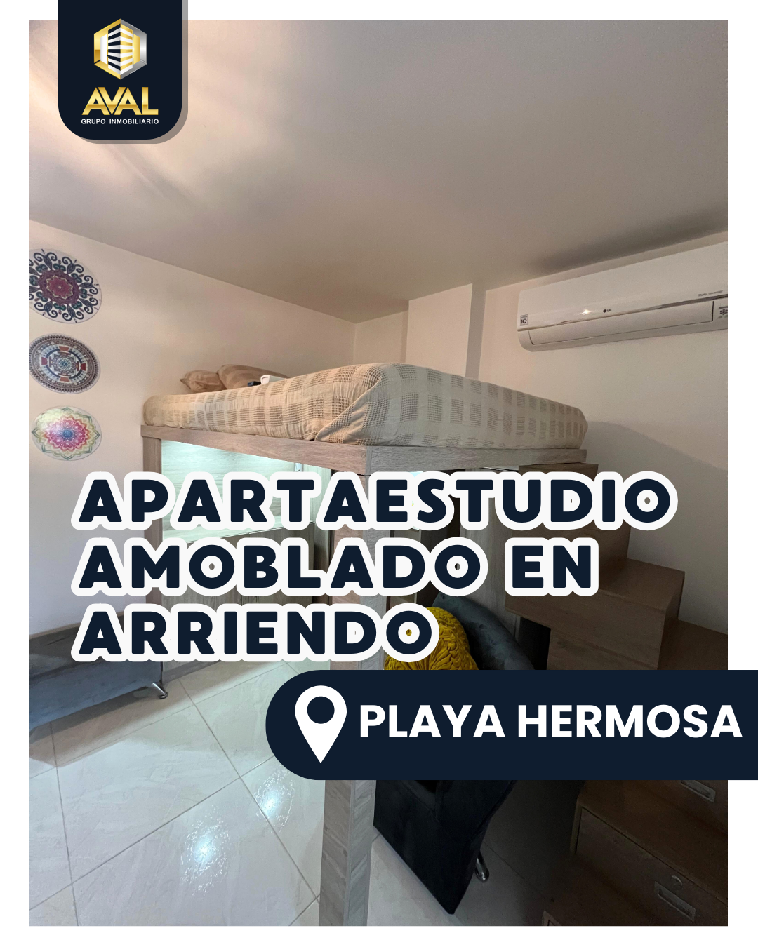 APARTAESTUDIO AMOBLADO EN ARRIENDO, UBICADO EN PLAYA HERMOSA🤩